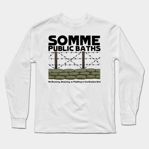 Somme Public Baths Long Sleeve T-Shirt by Meta Cortex